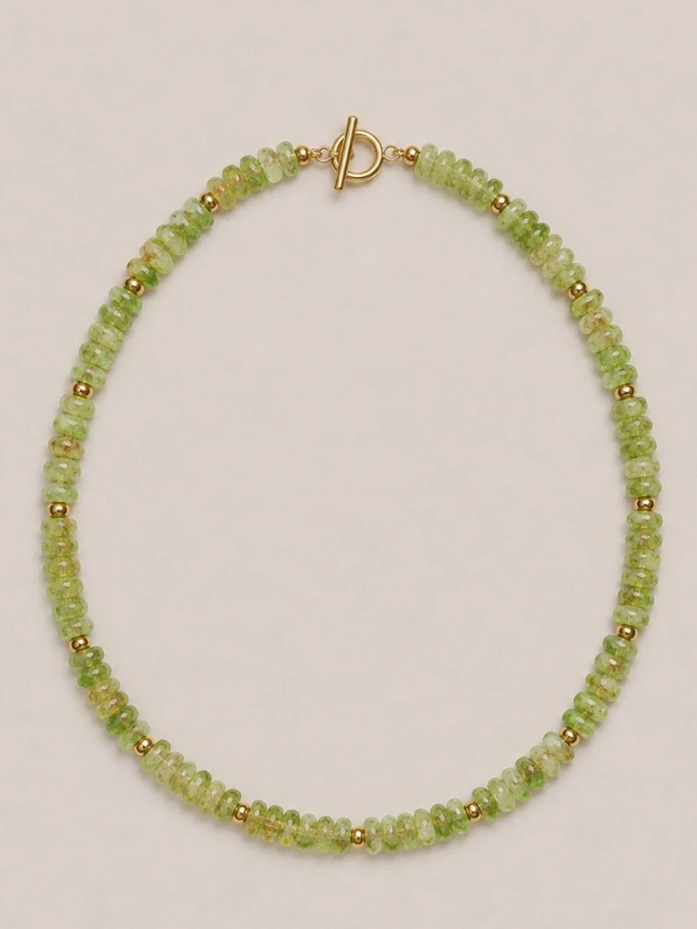 New! Light Olive Green Beaded Dopamine Necklace NWOT 5012